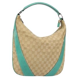 Bolso de Hombro GG Canvas Gucci Beige Plata 134357 Auth 156040