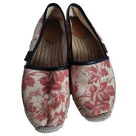 Gucci Espadrilles Blumenmuster Rot Beige