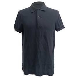 Tom Ford Poloshirt mit kurzen Ärmeln aus schwarzer Baumwolle