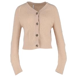 Boxy V-Neck Cardigan aus beigem Nylon von Acne Studios