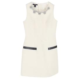 Vestido Mini de Algodón Blanco Embellecido con Cadena con Picos Louis Vuitton