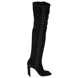 Botas altas Jimmy Choo Marie 100 en ante negro