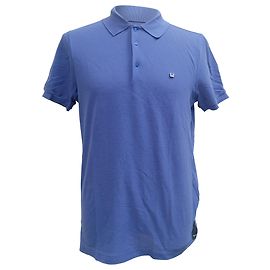 Fendi Monster Eyes Polo-Shirt aus navyblauer Baumwolle