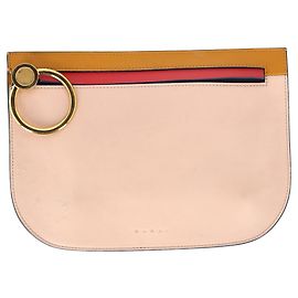 Borsa clutch con zip tricolore Marni in pelle multicolore