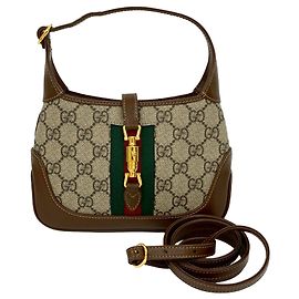 Gucci Mini GG Supreme Web Jackie 1961 Crossbody Marrone