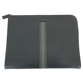 Clutch L-Zip in pelle Saffiano Prada