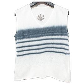 Autre Marque Top senza maniche in maglia ricamato con marijuana Lucien Pellat-Finet