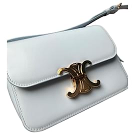Borsa a mano Céline Triomphe Teen Pelle Blu Chiaro