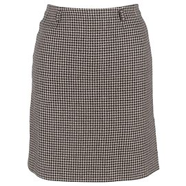Falda Mini de Lana con Estampado de Cuadros Beig Max Mara