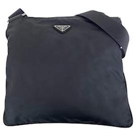 Borsa a tracolla in nylon tessuto con logo triangolare Prada