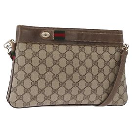 Borsa Sherry Line GG Supreme Web di GUCCI in PVC beige e oro 904 02 035 Auth ep12282
