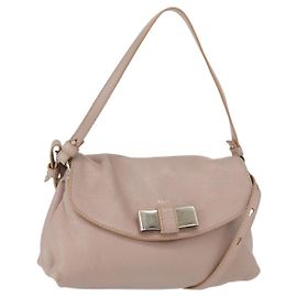 Chloé Bolso de mano Chloe Lily de cuero 2 en 1 rosa oro plata auténtico BA8857