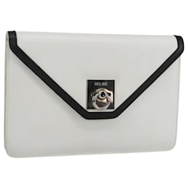 Céline Borsa a mano CELINE in pelle bianca e oro Auth mr1733
