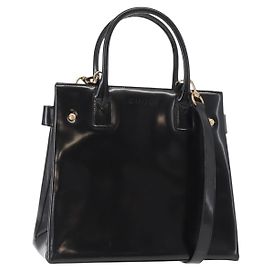 Borsa a Mano GUCCI Smalto 2 vie Nero Oro 000 1669 0503 Auth ep12427