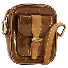 LOUIS VUITTON Borsa Christie PM Monogram Vernis Bronzo M91111 Auth ep12411