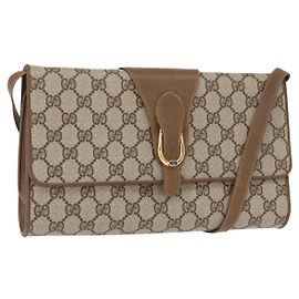 Gucci Borsa a Spalla GG Supreme PVC Beige Oro 904 02 050 Auth ep12421