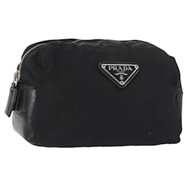 Pochette Prada in nylon e pelle nera Auth bs31960