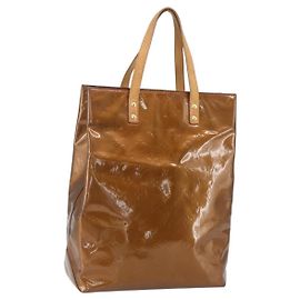 LOUIS VUITTON Monogram Vernis Reade MM Borsa a Mano Bronzo M91143 LV Auth ka856
