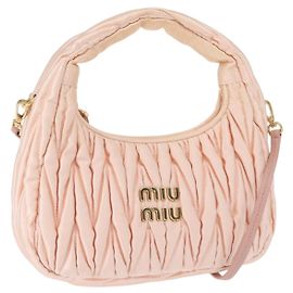 Miu Miu Matelassé Wonder Handtasche Satin Rosa Gold 5BC125 Auth 154226SM