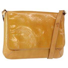 LOUIS VUITTON Borsa Thompson Street Monogram Vernis Beige M91301 LV Auth ep12217