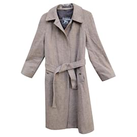 Abrigo Burberry de tweed Shetland marrón