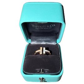 Tiffany & Co Tiffany T Ring aus Roségold mit Diamanten und Perlmutt Größe 52