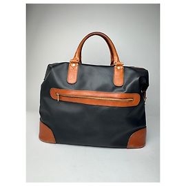 Borsa da viaggio in pelle Bottega Veneta vintage nera e marrone
