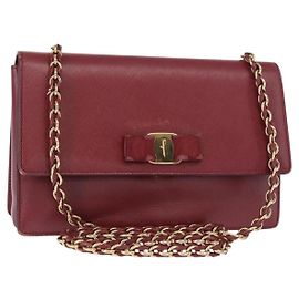 Bolso de hombro Vala Chain de cuero Salvatore Ferragamo