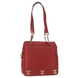 Borsa a spalla CC in metallo vintage Chanel Caviar media