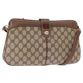 Gucci Vintage Schultertasche GG beschichtete Leinwand Mittel