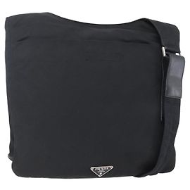 Borsa a tracolla con zip in tessuto trapuntato Prada