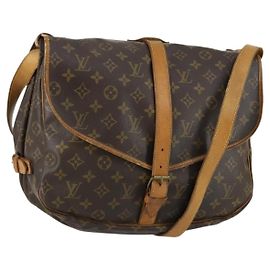 LOUIS VUITTON Monogram Saumur 35 Schultertasche M42254 LV Auth 156195