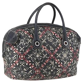 CHANEL Bolsa de Viaje Boston Coco en Lona PVC Negra Plata CC Auth 159746