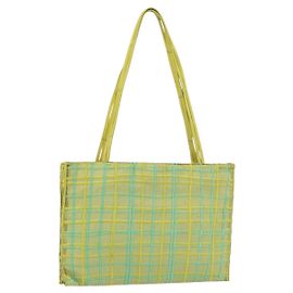Autre Marque BOTTEGA VENETA Borsa a Mano Nylon Verde Argento Auth 153765