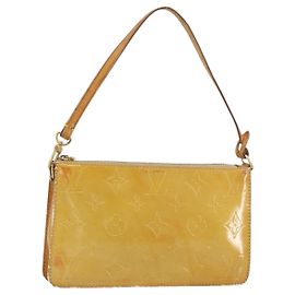 LOUIS VUITTON Bolsa Lexington Monogram Vernis Beige M91010 LV Auth gh1402