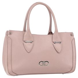 Gancini Handtasche aus Leder in Pink Silber Auth 159143 von Salvatore Ferragamo