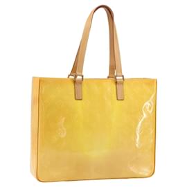 LOUIS VUITTON Sac Tote Columbus Monogram Vernis Jaune Citron M91047 Auth ep12233