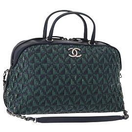 CHANEL Borsa a Mano in Pelle 2 in 1 Verde CC Auth BA8704