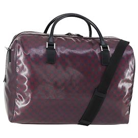 Bolso Boston GG Crystal de Gucci en lona recubierta 2 en 1 Rojo Plata 203696 Auth 151447