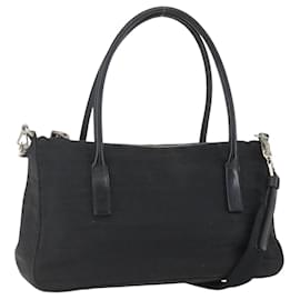 Bolso de mano PRADA de nylon 2 vías negro plateado auténtico BA9174 - Prada