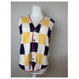Vintage Issey Miyake kariert beige schwarz rot gelb