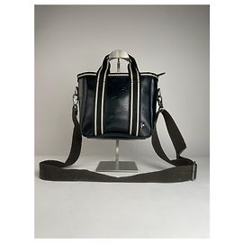 Borsa a mano monogramma 2 vie vintage Courreges Paris nera e bianca
