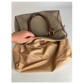 Borsa in pelle monogramma vintage Celine beige marrone - Céline