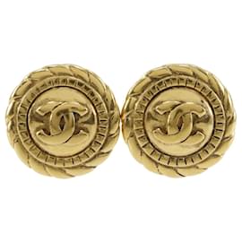 Orecchini a clip placcati oro vintage Chanel Coco