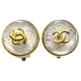 Chanel Vintage CC Bottone Rotondo Clip-On Metallo