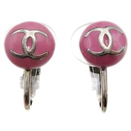 Orecchini a clip rotondi Chanel CC in smalto con metallo