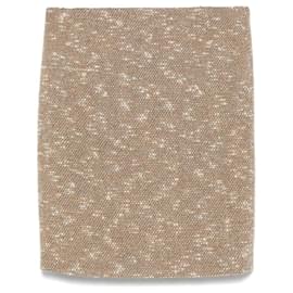 Minifalda de Lana Bouclé Beige Chanel
