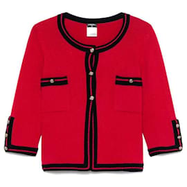 Cárdigan de cachemira roja Chanel - Años 2010