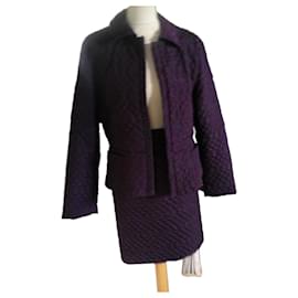 Autre Marque Traje de chaqueta y falda Strenesse púrpura acolchado