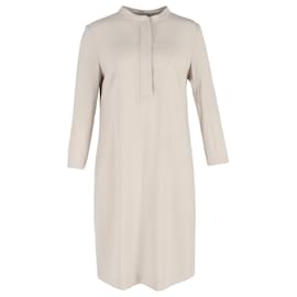 Abito midi con colletto alla mandarino Escada in triacetato beige